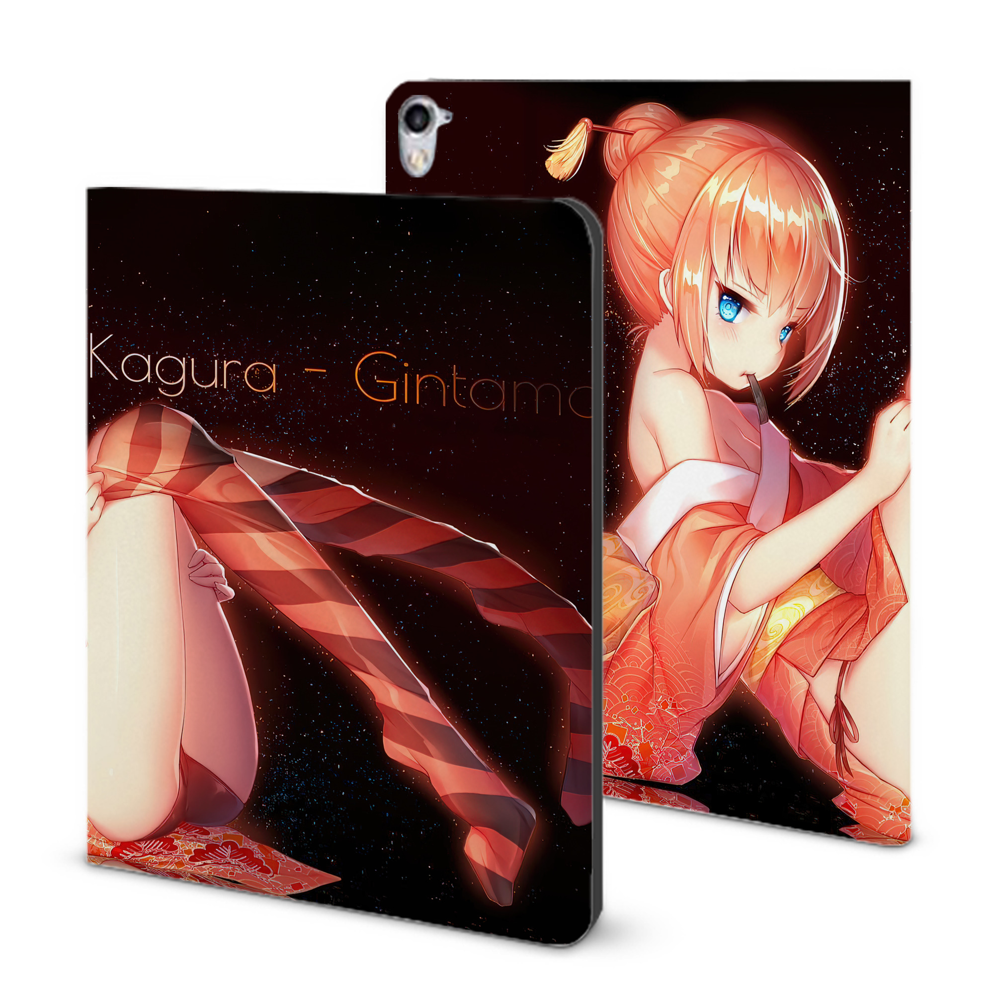 ぎんたま 坂田銀時（さかたぎんとき） 神楽 志村新八（しむら しんぱち） GINTAMA Sakata Gintoki Kagura Shimura Shinpachi IPad ケース ブック型 PUレザー TPU 耐衝撃 軽量 薄型 ペン収納なし 全面保護 IPad 各モデル対応